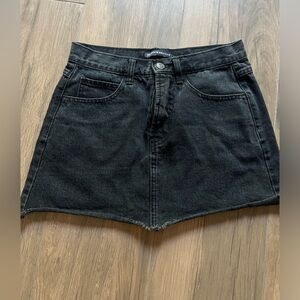 Brandy Melville Mini Skirt Women Sz Small  Black Denim Cutoff